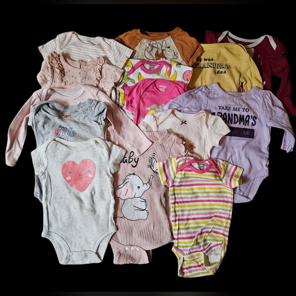 Assorted Colorful Girls Onesises 3 Mo